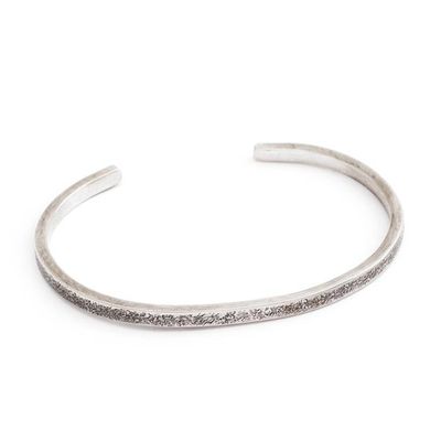 Alternate image for Oxidized and Polished Unisex Sterling Silver Cuff Bracelet Powerful Vestiges