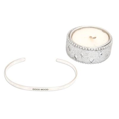 Alternate image for Polished Minimalist Sterling Silver Good Mood Cuff Bracelet Your Mood