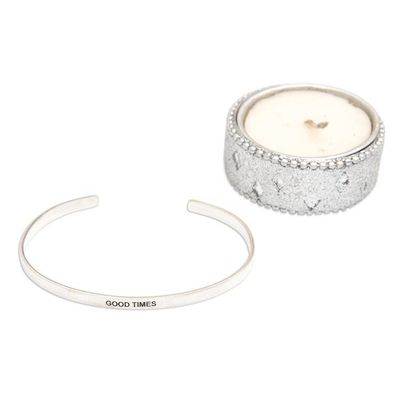 Alternate image for Polished Minimalist Sterling Silver Good Times Cuff Bracelet Your Time
