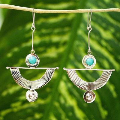 Alternate image for Taxco Sterling and Turquoise Earrings Ancient Icons