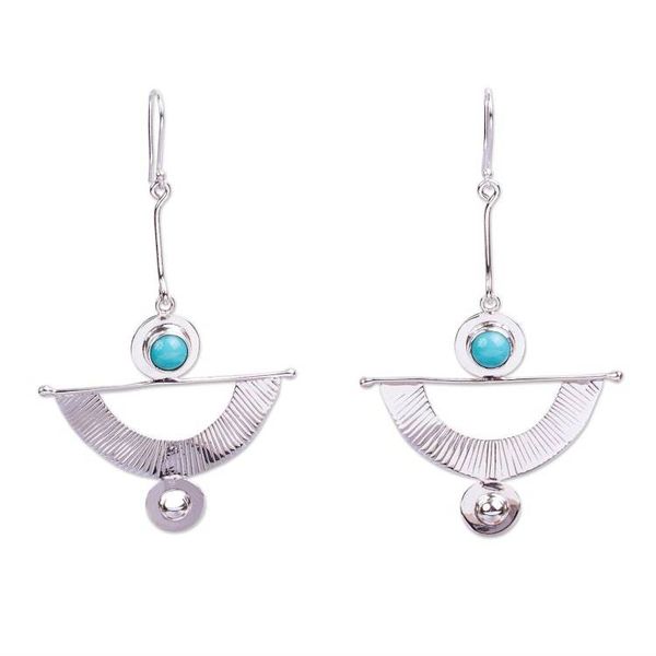 Alternate image for Taxco Sterling and Turquoise Earrings Ancient Icons