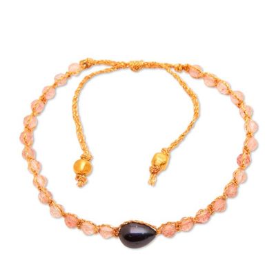 Alternate image for Blue Cultured Pearl Rose Quartz Gold Accent Pendant Bracelet Sweet Beauty