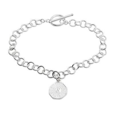Alternate image for Inspirational Yin Yang-Themed Silver Pendant Bracelet Yin Yang Flair