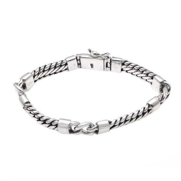 Alternate image for Sterling Silver Link Bracelet Crafted in Bali Elegant Quartet