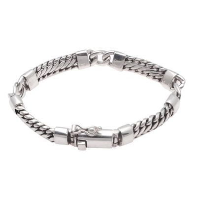 Alternate image for Sterling Silver Link Bracelet Crafted in Bali Elegant Quartet