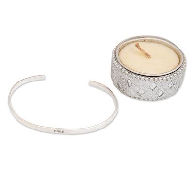 Alternate image for Polished Minimalist Sterling Silver Cuff Bracelet Your Freedom