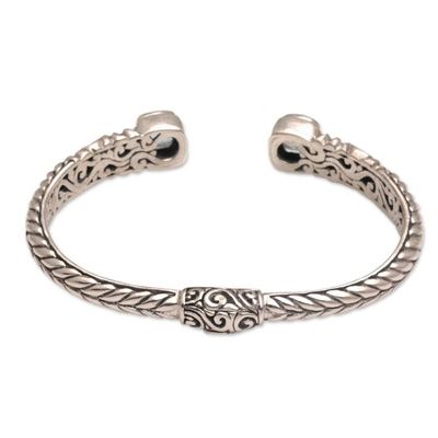 Alternate image for 18k Gold Accent Blue Topaz Cuff Bracelet from Bali Fashion Vine