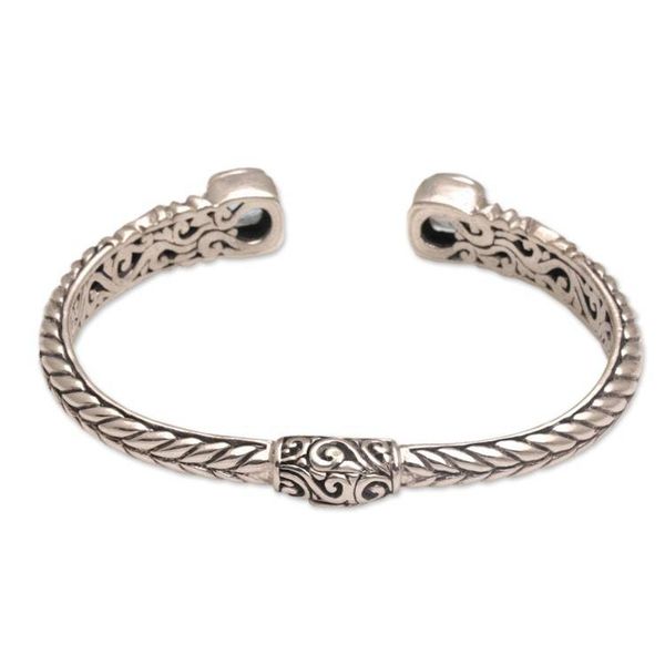 Alternate image for 18k Gold Accent Blue Topaz Cuff Bracelet from Bali Fashion Vine