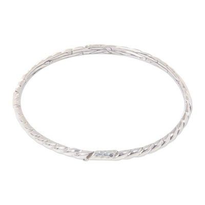 Alternate image for Fair Trade Sterling Silver Bangle Hand Crafted Bracelet Connect