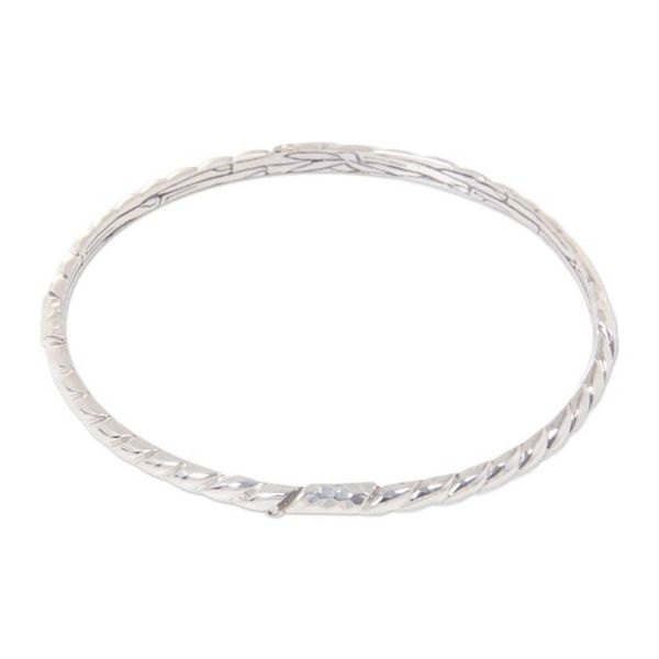 Alternate image for Fair Trade Sterling Silver Bangle Hand Crafted Bracelet Connect