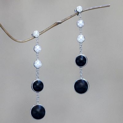 Primary image for Cultured pearl dangle earrings Balinese Eclipse