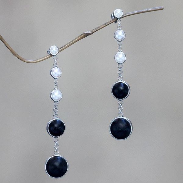 Alternate image for Cultured pearl dangle earrings Balinese Eclipse