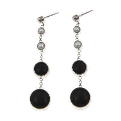 Alternate image for Cultured pearl dangle earrings Balinese Eclipse