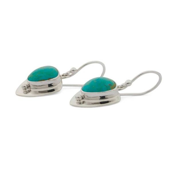 Alternate image for Unique Taxco Silver Turquoise Earrings Pyramids of Friendship