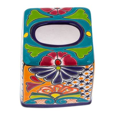 Alternate image for Handcrafted Talavera Hacienda Ceramic Tissue Box Cover Classic Convenience