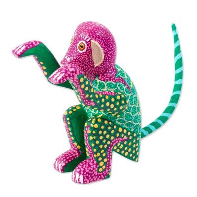 Alternate image for Multicolored Small Alebrije Figurine Bold Monkey