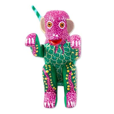 Alternate image for Multicolored Small Alebrije Figurine Bold Monkey
