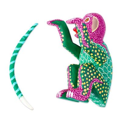 Alternate image for Multicolored Small Alebrije Figurine Bold Monkey