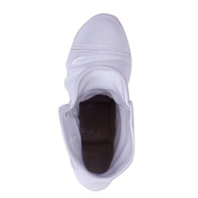 Alternate image for Realistic White Boot Ceramic Figurine from Mexico Sturdy White Boot