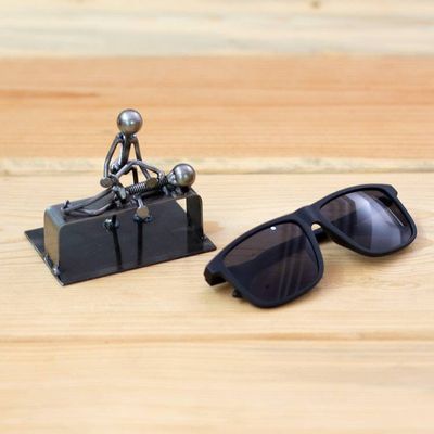 Alternate image for Chiropractor-Themed Rustic Modern Recycled Metal Figurine Healing Chiropractor