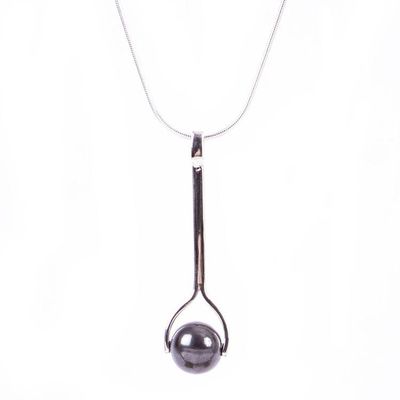 Alternate image for 950 Fine Silver Pendant Necklace from Mexico Nocturne Pendulum
