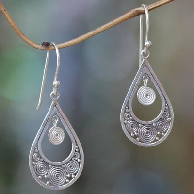 Primary image for Hand Crafted Sterling Silver Dangle Earrings from Bali Whirlpool