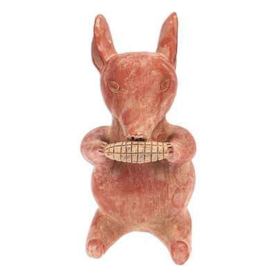 Alternate image for Handcrafted Ceramic Figurine of Mexican Marsupial Tlacuache Tlacuache