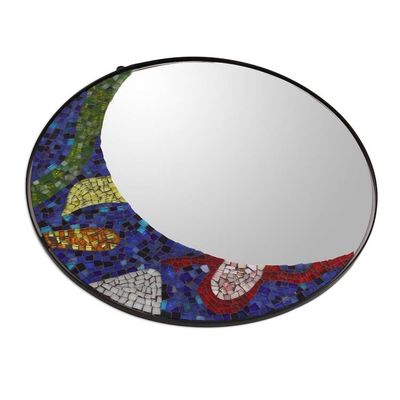Alternate image for Glass Mosaic Crescent Moon Wall Mirror from Mexico Fiesta Moon