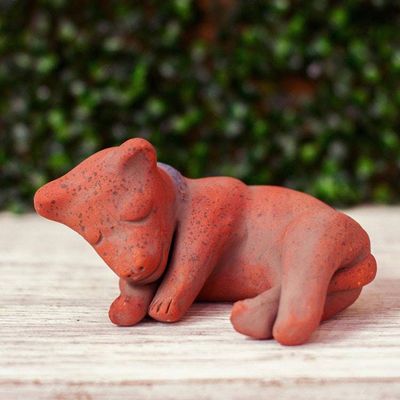 Alternate image for Mexico Archaeology Signed Handcrafted Ceramic Dog Sculpture Tlachichi Puppy