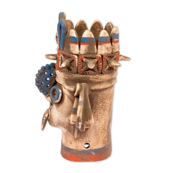 Alternate image for Signed Handcrafted Ceramic Aztec Archaeology Sculpture Aztec Rain God Tlaloc