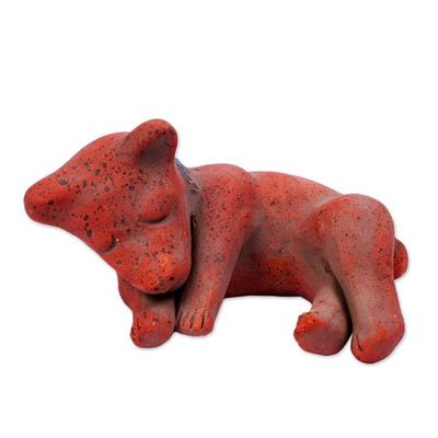 Alternate image for Mexico Archaeology Signed Handcrafted Ceramic Dog Sculpture Tlachichi Puppy