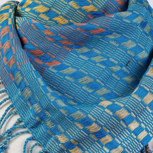 Alternate image for Maya Backstrap Loom Handwoven Multicolor Cotton Scarf Highlands Fiesta
