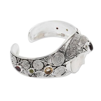 Alternate image for Handcrafted Sterling Silver Cuff Bracelet from Indonesia Imperial Woman