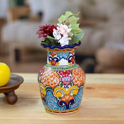 Primary image for Hand-Painted Talavera Ceramic Decorative Vase from Mexico Talavera Dream