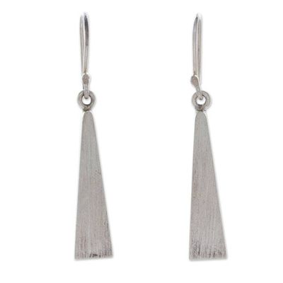 Alternate image for Matte Minimalist Sterling Silver Triangle Jewelry Set Triangle Towers