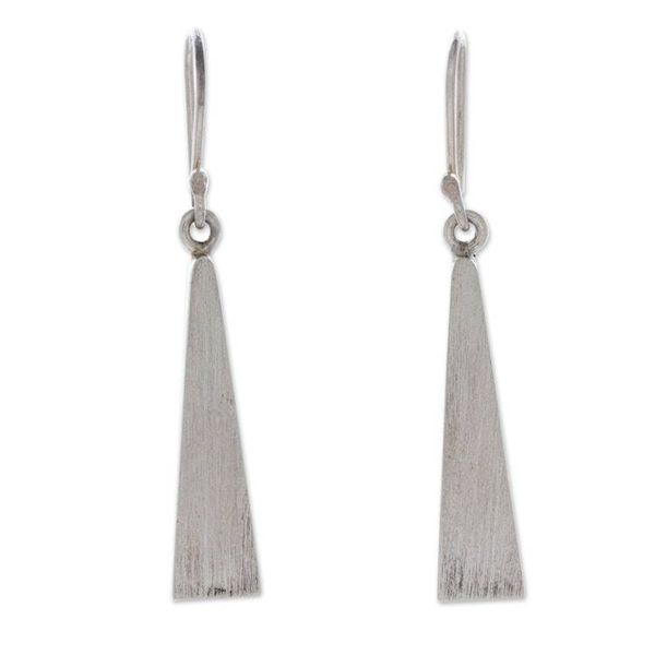 Alternate image for Matte Minimalist Sterling Silver Triangle Jewelry Set Triangle Towers