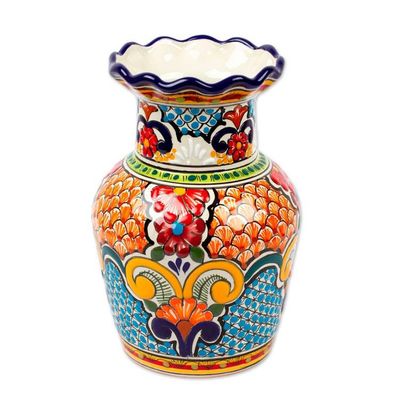 Alternate image for Hand-Painted Talavera Ceramic Decorative Vase from Mexico Talavera Dream