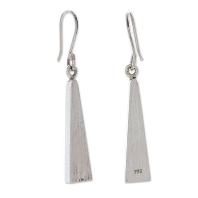 Alternate image for Matte Minimalist Sterling Silver Triangle Jewelry Set Triangle Towers