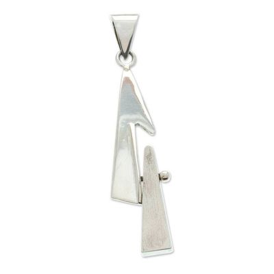 Alternate image for Matte Minimalist Sterling Silver Triangle Jewelry Set Triangle Towers