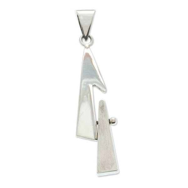 Alternate image for Matte Minimalist Sterling Silver Triangle Jewelry Set Triangle Towers