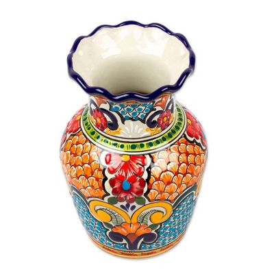 Alternate image for Hand-Painted Talavera Ceramic Decorative Vase from Mexico Talavera Dream