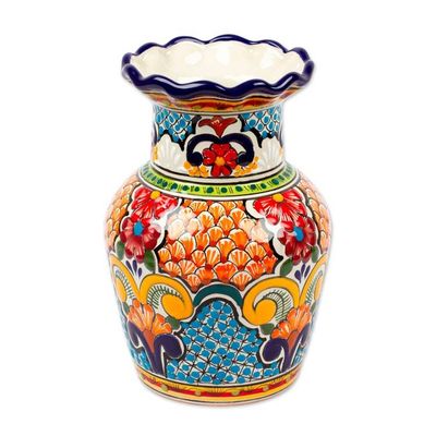 Alternate image for Hand-Painted Talavera Ceramic Decorative Vase from Mexico Talavera Dream