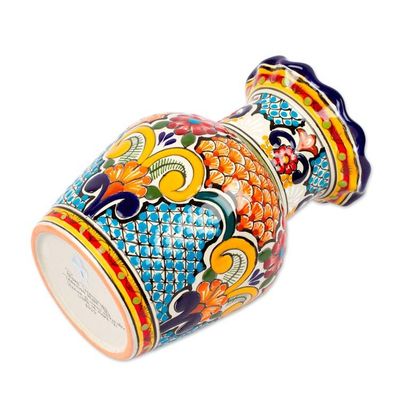Alternate image for Hand-Painted Talavera Ceramic Decorative Vase from Mexico Talavera Dream