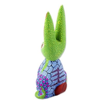 Alternate image for Multicolored Rabbit Alebrije Sculpture Colorful Bunny
