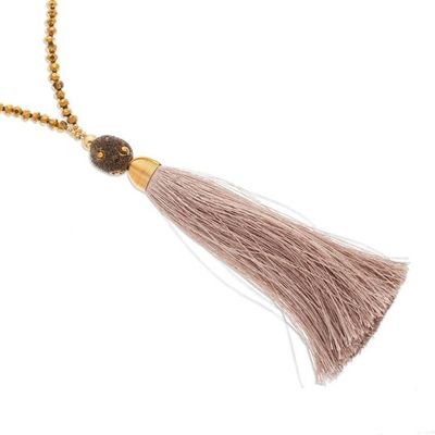 Alternate image for Y Necklace with Gold Accent Cultured Pearl Crystals  Tassel Trendy Tassel
