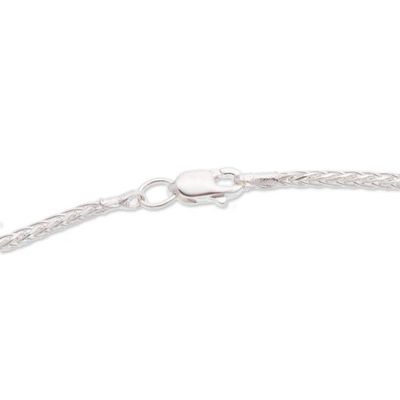 Alternate image for White Pearl Handcrafted Textured Taxco Silver Necklace Luminous Rain