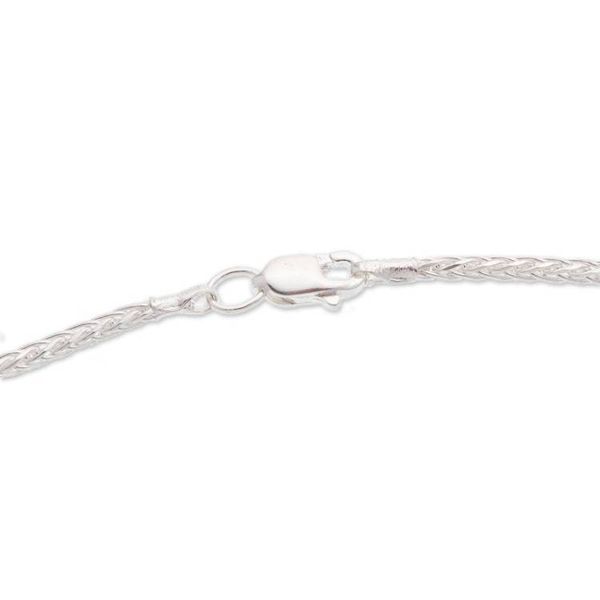 Alternate image for White Pearl Handcrafted Textured Taxco Silver Necklace Luminous Rain