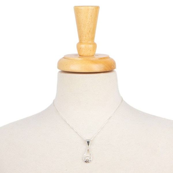 Alternate image for White Pearl Handcrafted Textured Taxco Silver Necklace Luminous Rain