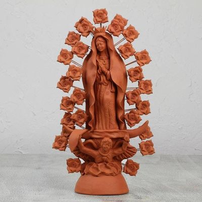 Primary image for Hand Sculpted Ceramic Sculpture of Virgin of Guadalupe Virgin of Guadalupe