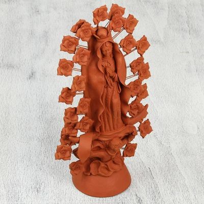 Alternate image for Hand Sculpted Ceramic Sculpture of Virgin of Guadalupe Virgin of Guadalupe